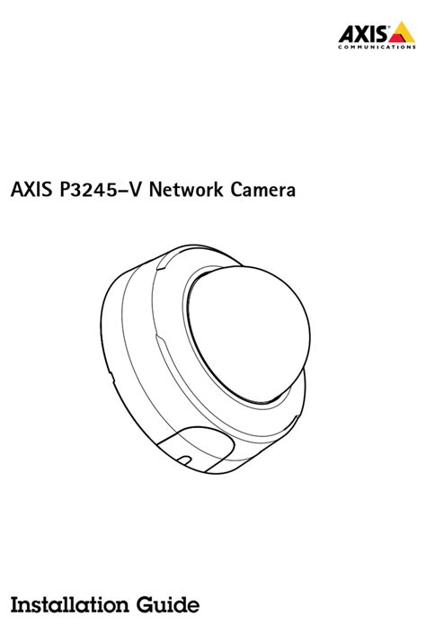 axis p3245 manual